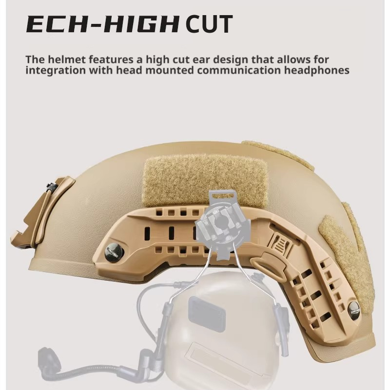 USMC ECH High-Cut ABS Tactical Training Helmet – NVG Mount & ARC Rails