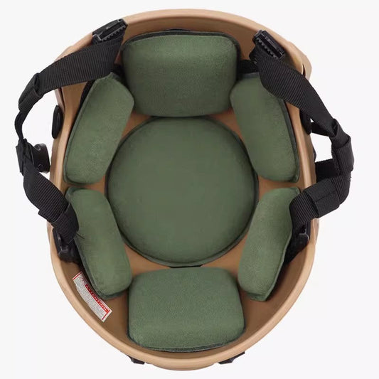 Tactical helmet liner cushioning system foam pad set for FAST ballistic helmets