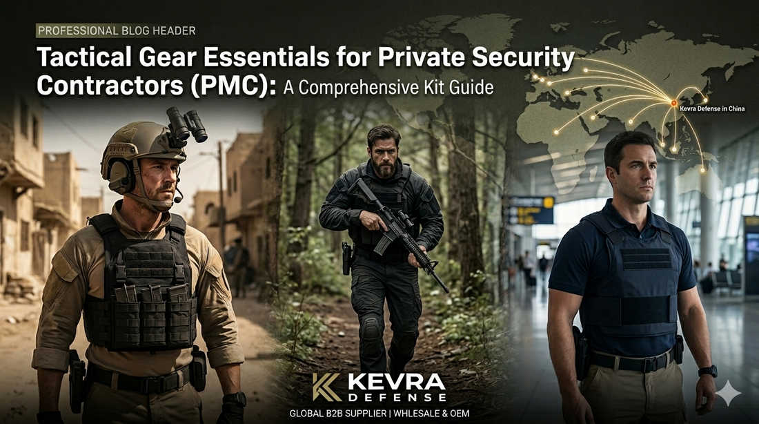 PMC tactical gear kit - ballistic helmet and body armor by Kevra Defense