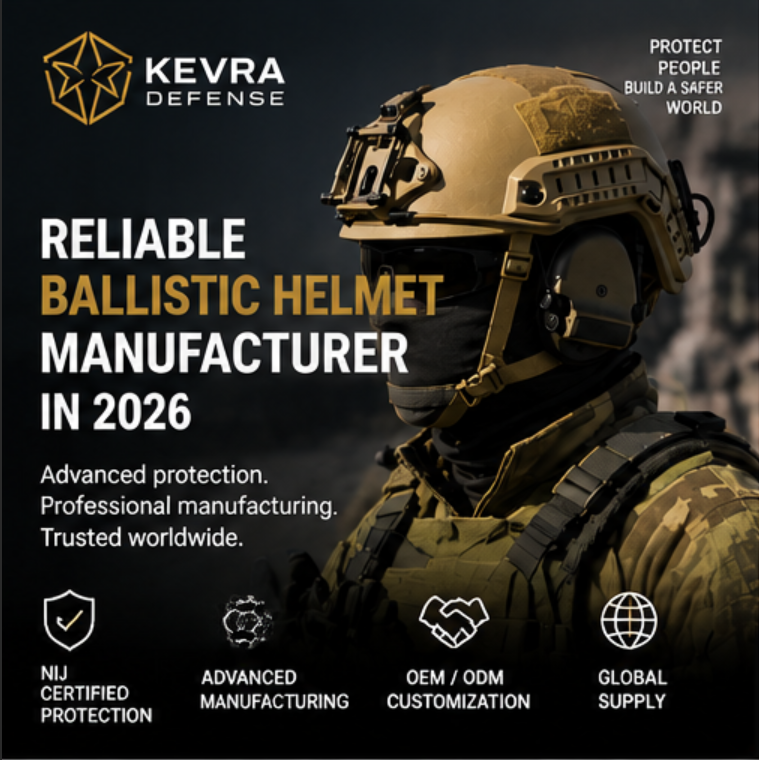 Ballistic helmet manufacturer quality inspection — Kevra Defense production facility