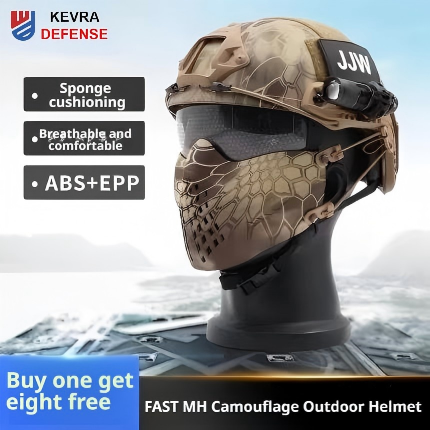 FAST MH Camo Outdoor Helmet - ABS Tactical Helmet with Simple Goggle Version