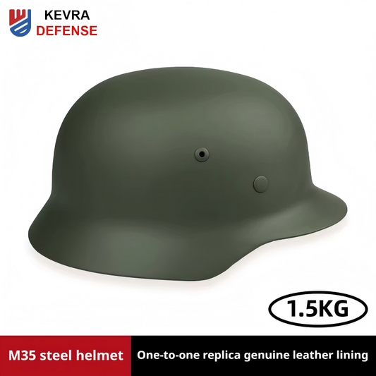 M35 Steel Helmet - WWII German Style Original Military Retro Anti-Riot Helmet for Harley & Motorcycle
