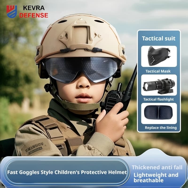 FAST Kids Tactical Helmet with Goggles | Triple-Layer Protection