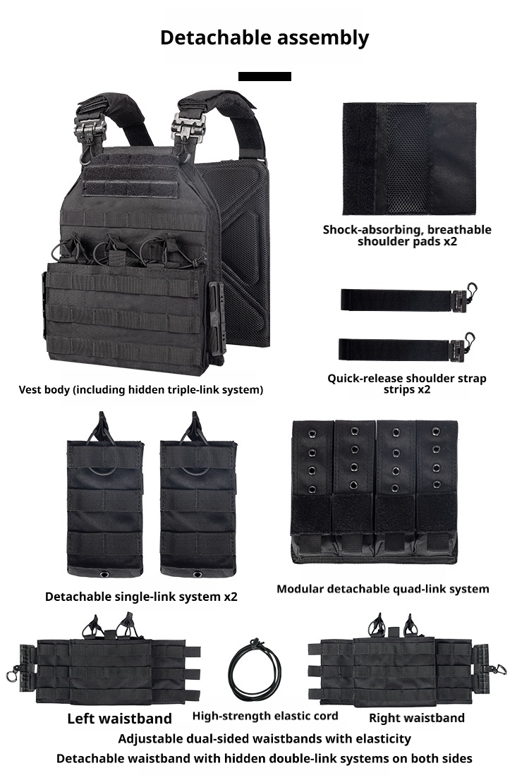 Quick-Release Tactical Vest | 1000D Nylon Modular Plate Carrier – 9 Colors