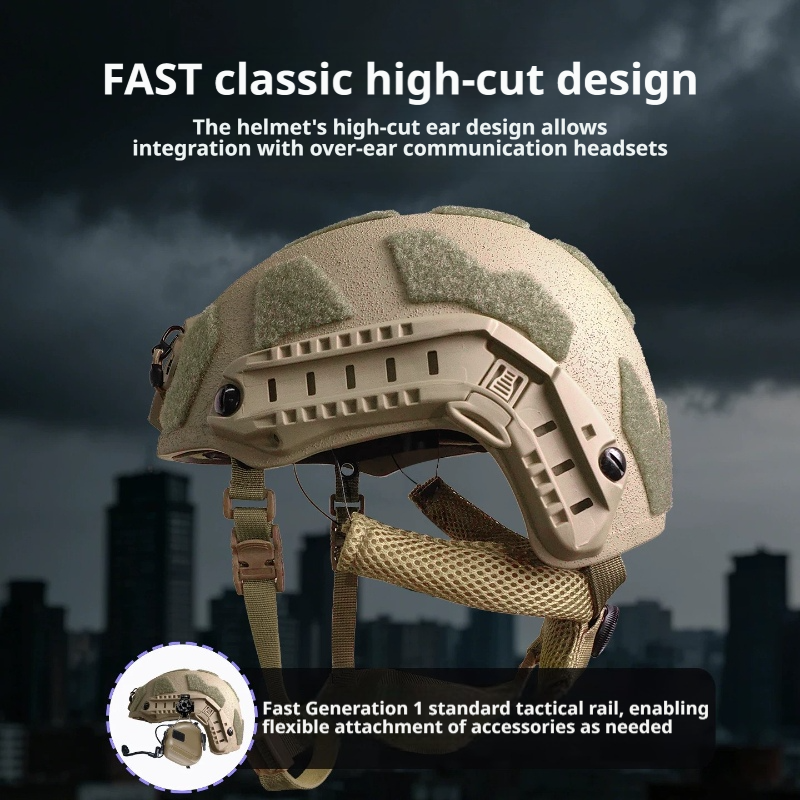 FAST SF Tactical Helmet | Fiberglass | NVG Mount & ARC Rails