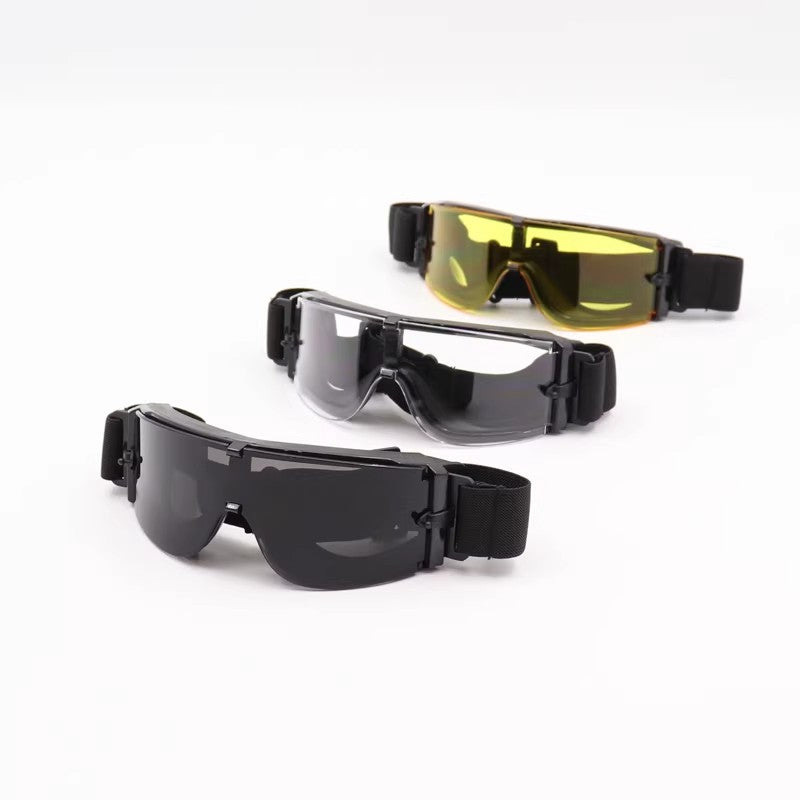 X800 Tactical Goggles | 3-Lens Set, Soft Rubber Frame, PC Lens