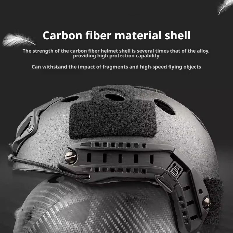 FAST tactical helmet - lightweight carbon fiber matte-grain painted suspension ski and cycling helmet