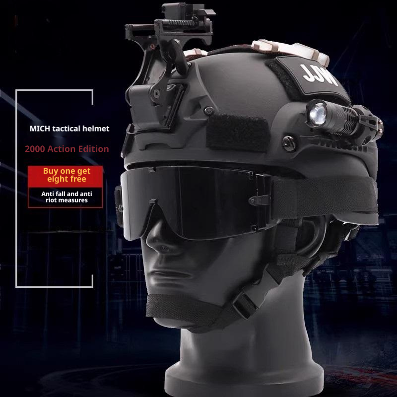 MICH2000 ABS Tactical Helmet Side Profile View – Military Green