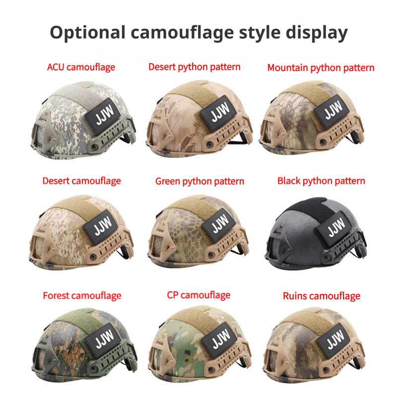 FAST MH Camo Outdoor Helmet - ABS Tactical Helmet with Simple Goggle Version