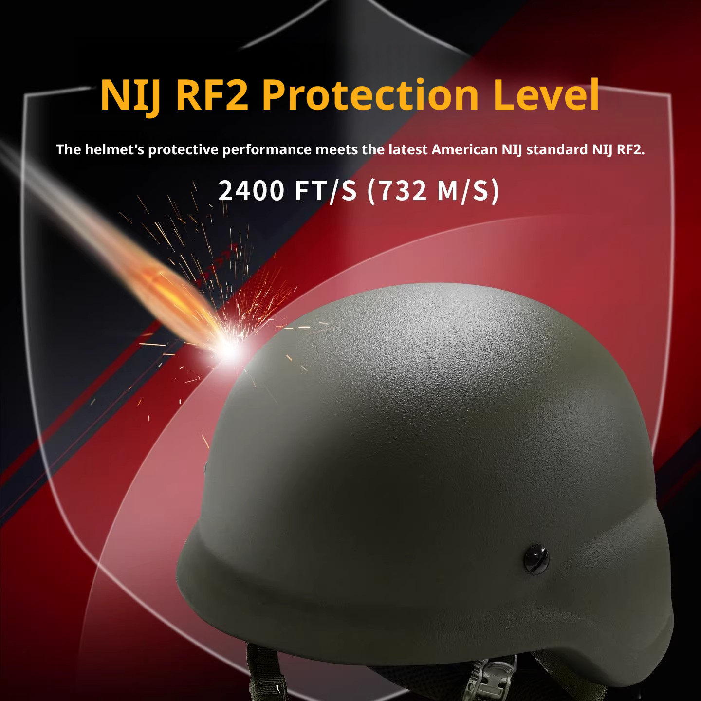 PASGT M88 NIJ RF2 Rifle-Resistant Helmet | UHMW-PE, AK Rated Ballistic Helmet