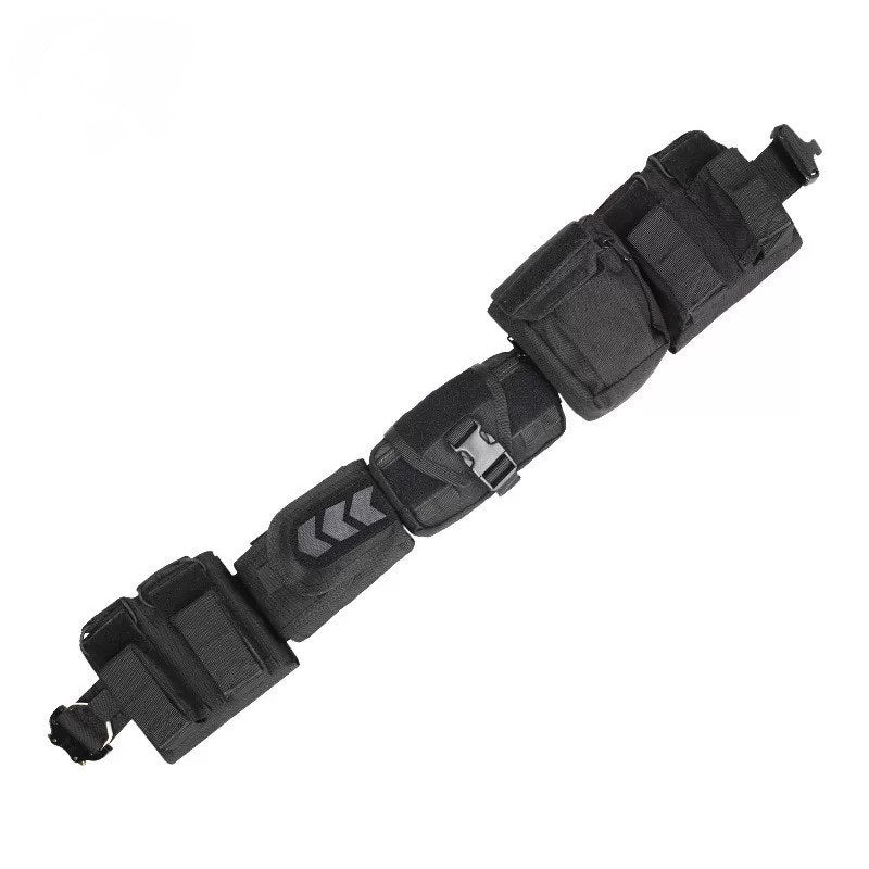 Tactical Duty Belt | MOLLE System | Quick-Release Buckle | 5 Modular Pouches