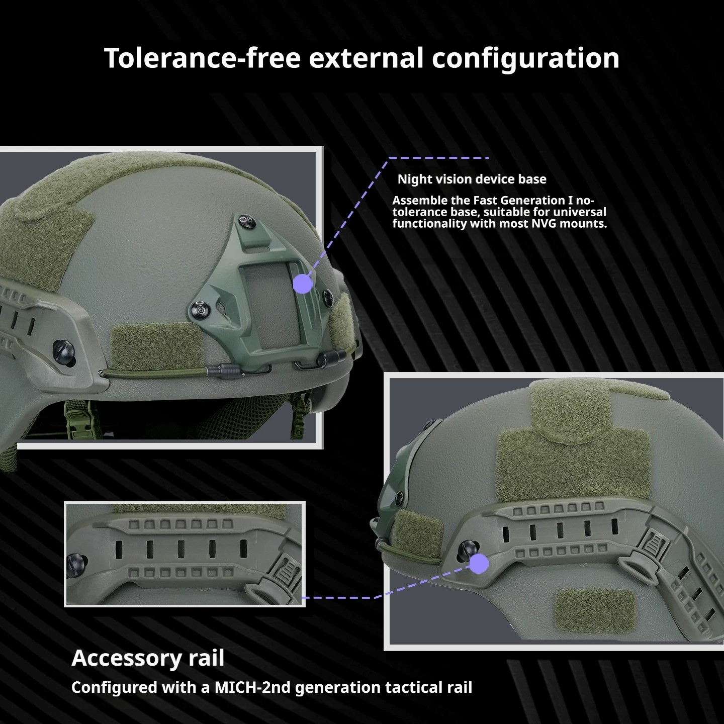 MICH2000 Ballistic Helmet | NIJ IIIA Rated | UHMW-PE Low-Cut Tactical Helmet
