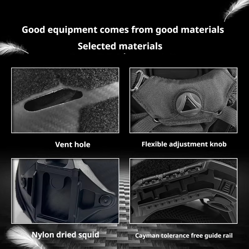 Caiman Carbon Fiber Tactical Helmet - Lightweight Breathable Anti-Impact Helmet for Training & Cycling