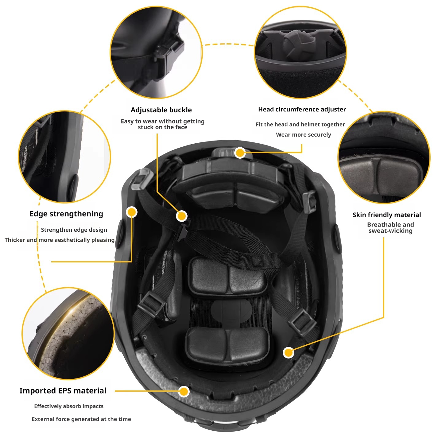 FAST Fiberglass Tactical Training Helmet | Anti-Riot Shock-Resistant CS Field Helmet