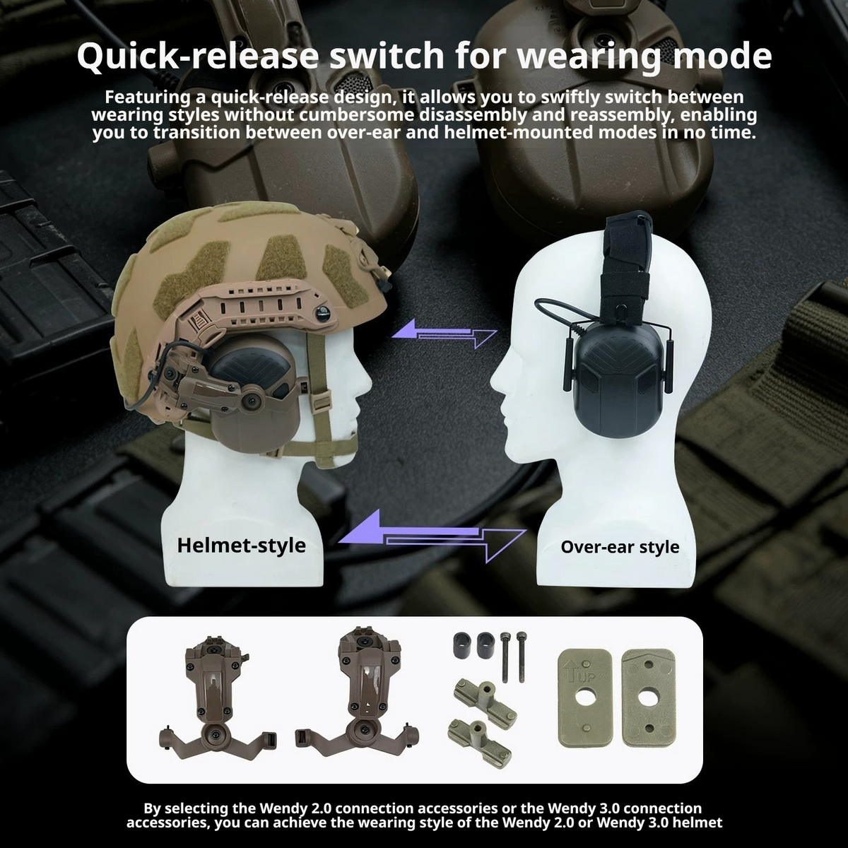 Tactical Ambient Sound Pickup Headset | 5th-Gen Chip | NRR 21dB Noise Reduction