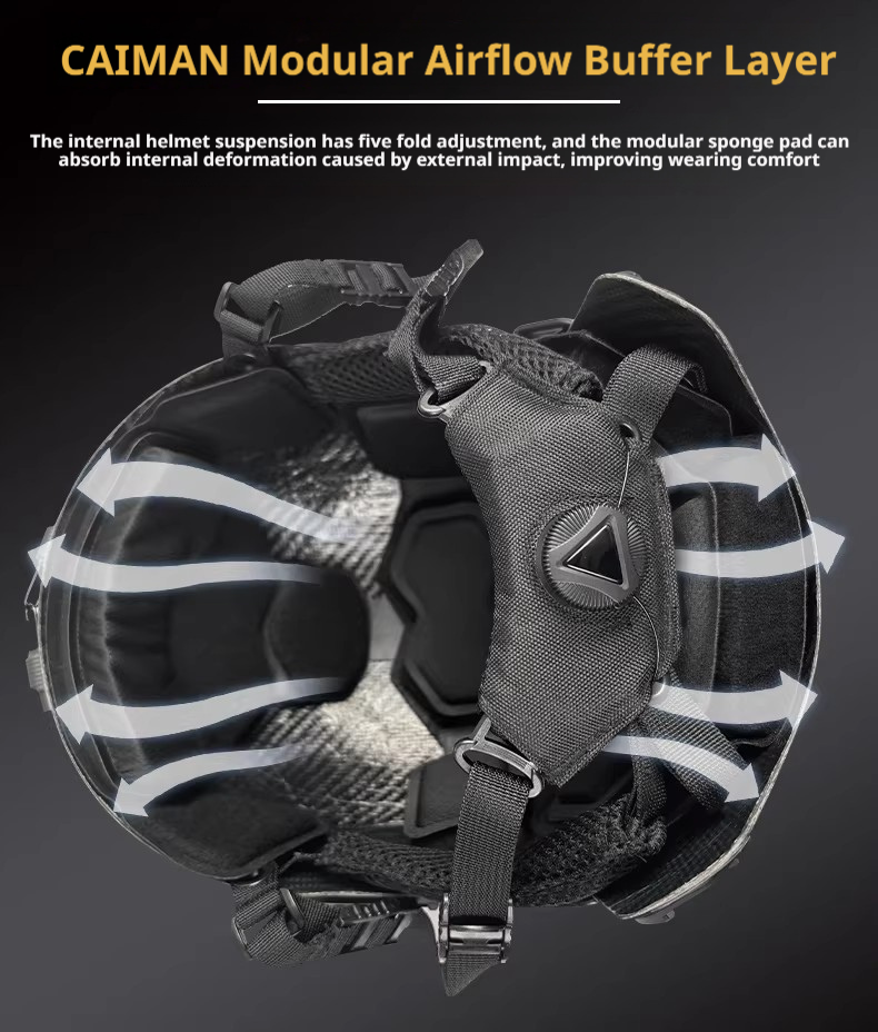 Caiman Carbon Fiber Tactical Helmet - Lightweight Breathable Anti-Impact Helmet for Training & Cycling