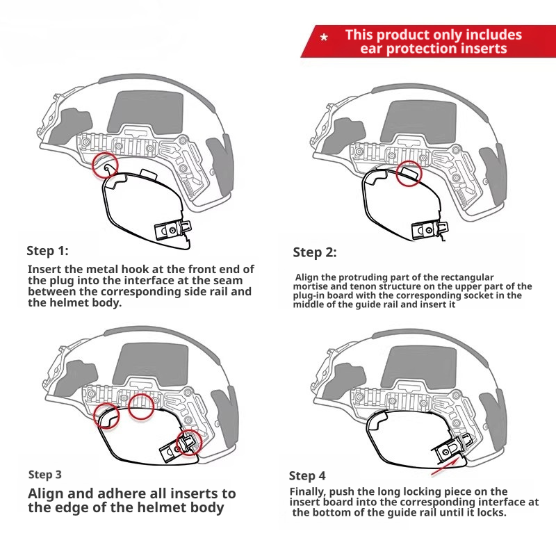 Wendy Helmet Aramid Ballistic Ear Protection Inserts NIJ IIIA Helmet Accessory