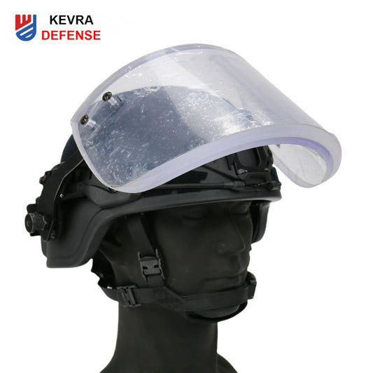 NIJ IIIA Ballistic Face Shield | PC+PMMA | MICH/FAST & PASGT Rail Mount