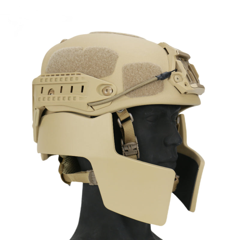 Air Frame NIJ IIIA Ballistic Helmet Set with Full Face Shield – Sand