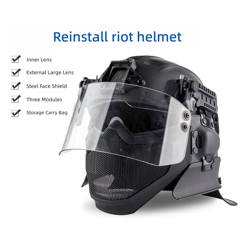 Riot Control Helmet | Tactical Security Helmet with Visor & Face Shield