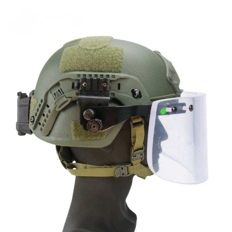 NIJ IIIA Ballistic Face Shield | PC+PMMA | MICH/FAST & PASGT Rail Mount
