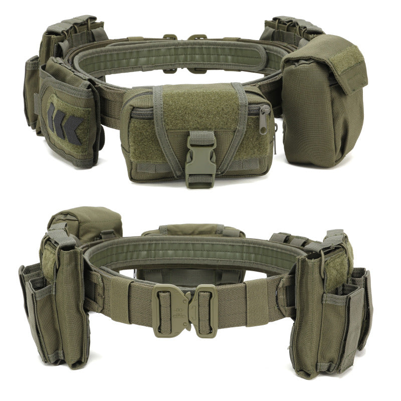 Tactical Duty Belt | MOLLE System | Quick-Release Buckle | 5 Modular Pouches