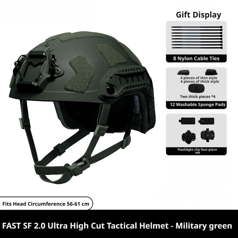 FAST SF High Cut Tactical Helmet ABS Shell with OPS Textured Finish