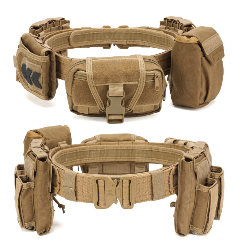 Tactical Duty Belt | MOLLE System | Quick-Release Buckle | 5 Modular Pouches