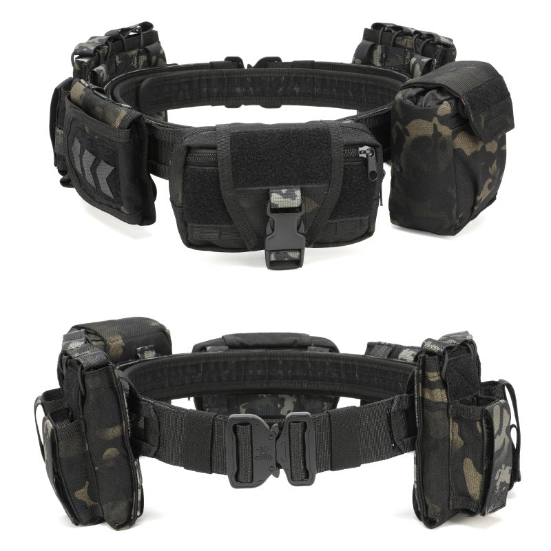 Tactical Duty Belt | MOLLE System | Quick-Release Buckle | 5 Modular Pouches