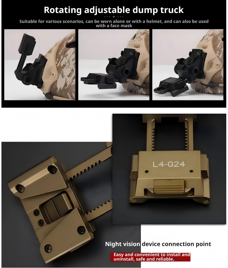 L4-G24 Tactical Helmet NVG Mount | Alloy or ABS, PVS Compatible